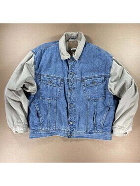 Vintage 90s GAP Two-Tone Twill Denim Barn Trucker Jacket Chore Quilted - Mens XL